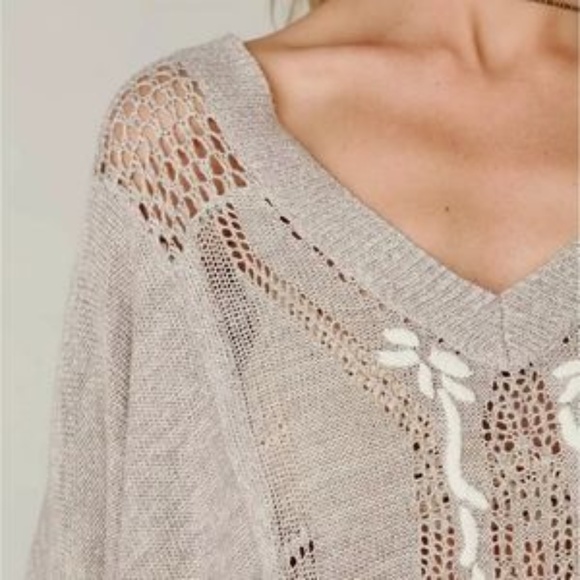 Free People Kona Pointelle Knit Poncho - Picture 4 of 9